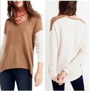 🦋 MADEWELL Kimball Colorblock V-Neck Wool Sweater XS