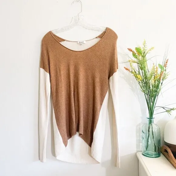 🦋 MADEWELL Kimball Colorblock V-Neck Wool Sweater XS