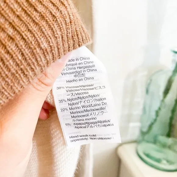 🦋 MADEWELL Kimball Colorblock V-Neck Wool Sweater XS