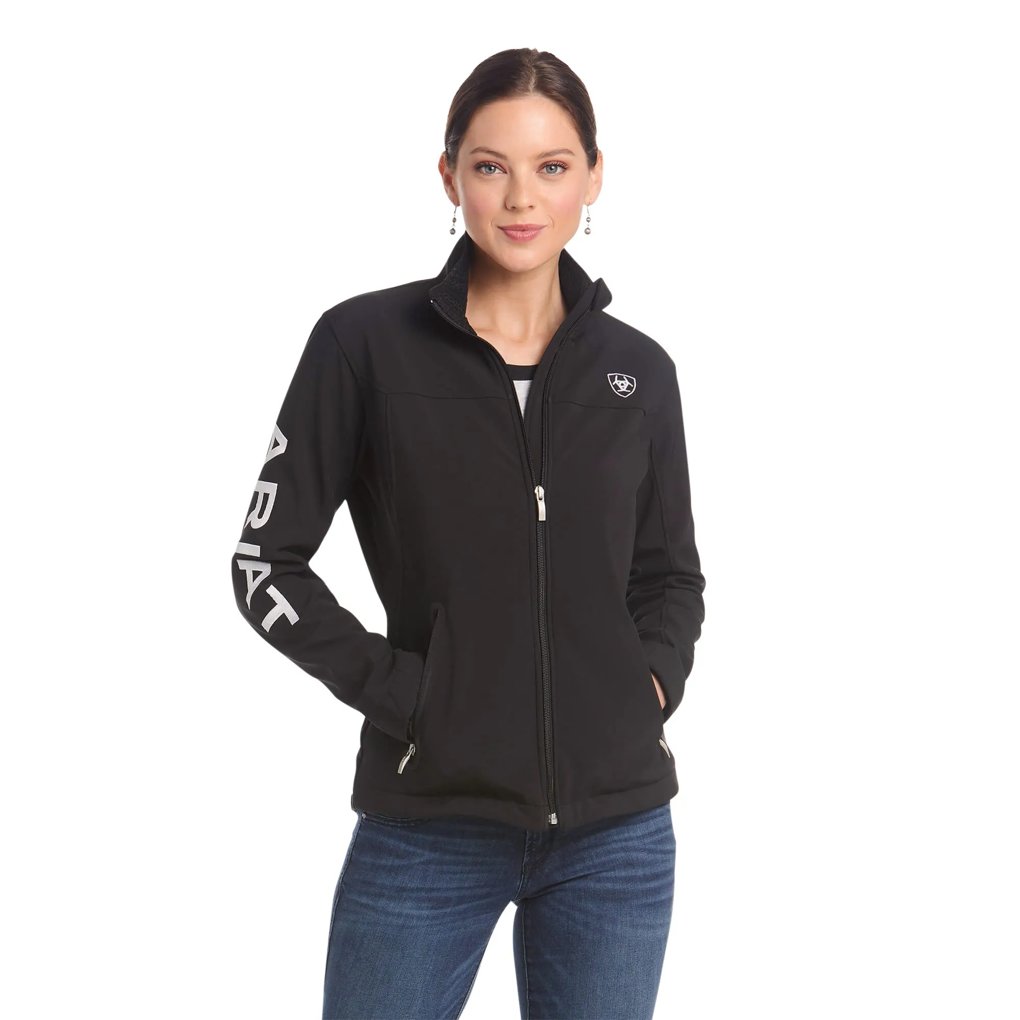 10019206 Ariat Women's Team Softshell Jacket Black
