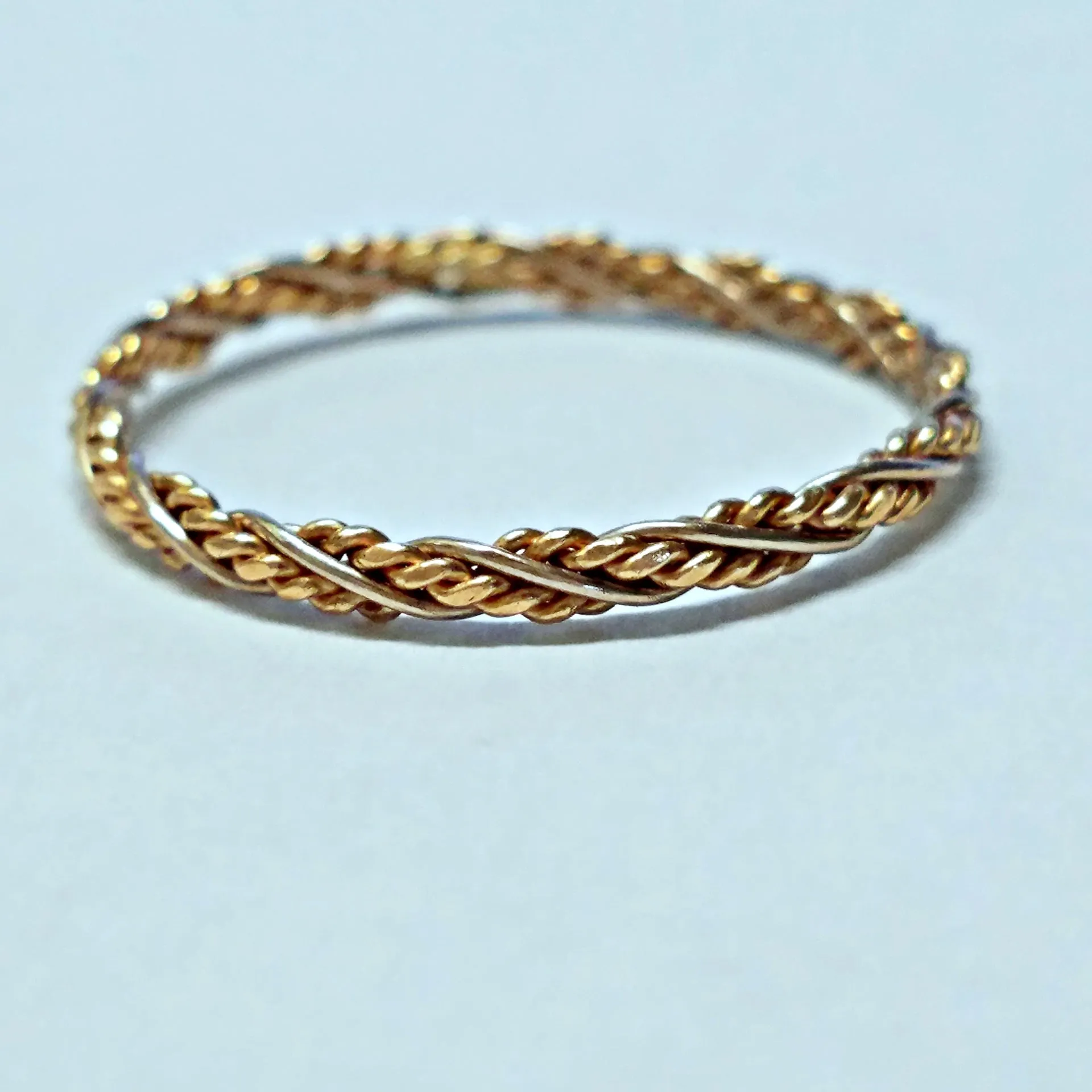 14k Hand Braided Twisted Cord Ring Band