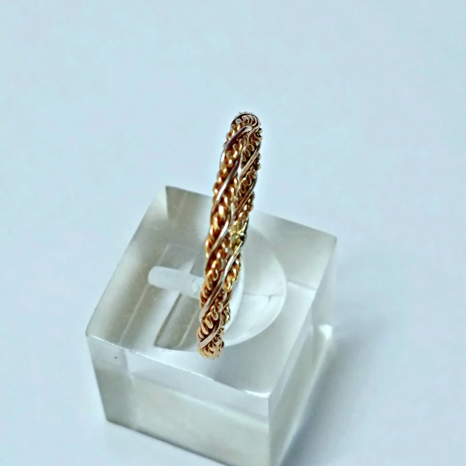14k Hand Braided Twisted Cord Ring Band