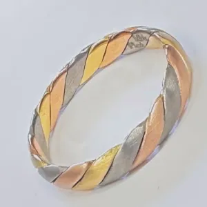 14K or 18K Tricolor Hand Braided Ring