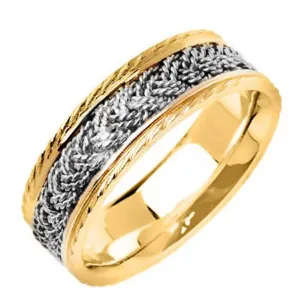 14K or 18K Two-Tone Gold Hand Braided Ring
