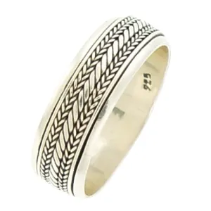 14K or 18K White Gold Hand Braided Ring