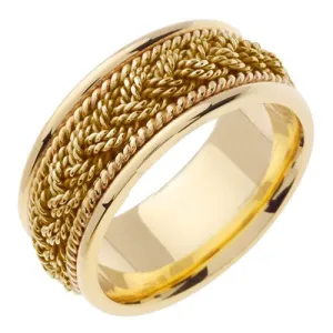 14K or 18K Yellow Gold Braided Ring