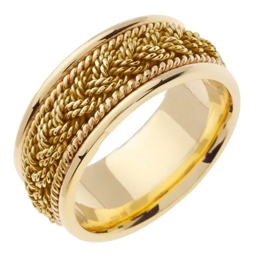 14K or 18K Yellow Gold Braided Ring