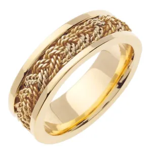14k Rope Braided Ring- Yellow and White Gold