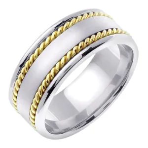 14K Two Tone Gold Hand Braided Cord Ring