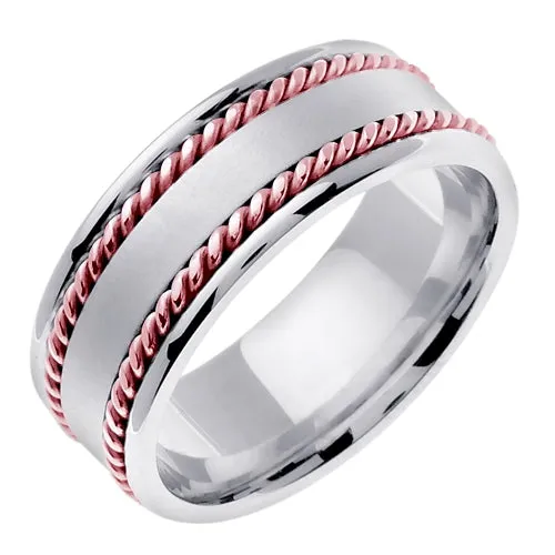 14K Two Tone Gold Hand Braided Cord Ring