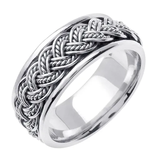 14k Yellow or White Hand Braided Ring Band