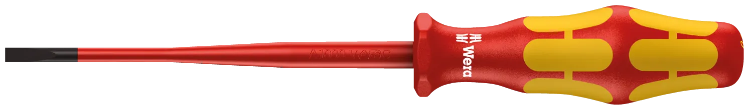 160 iSS VDE Insulated screwdriver with reduced blade and handle diameter for slotted screws