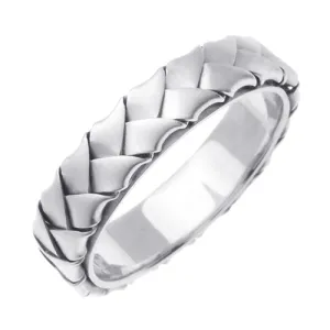 18K White or Yellow Gold Hand Braided Ring Band