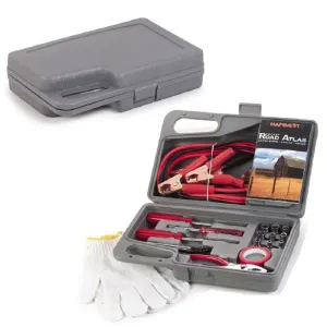 31-Piece Roadside Emergency Kit with Road Atlas
