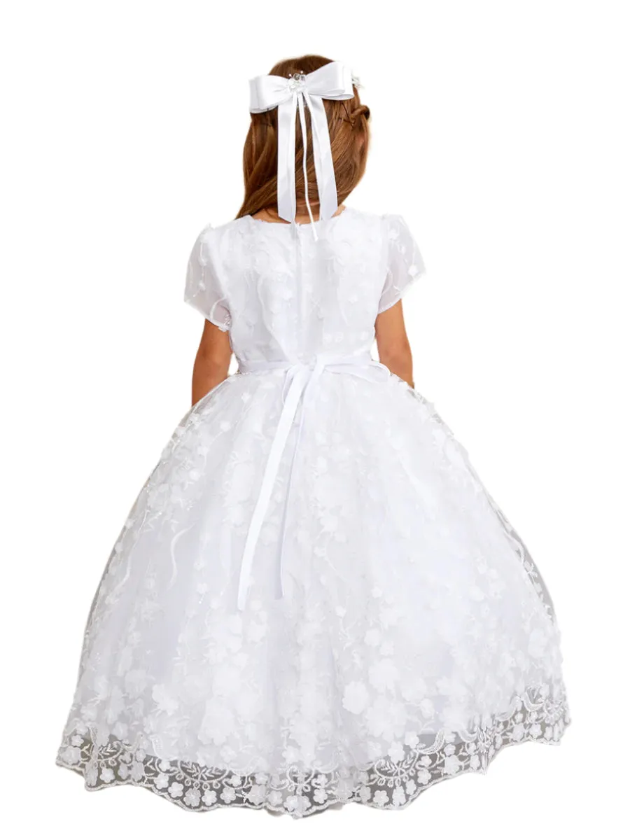 3D Floral Short Sleeve Dress