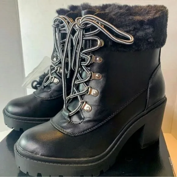 $58 FIRM! NIB TORRID Plus Size Black Warm Fur Winter Bootie (WW) 9.5 W