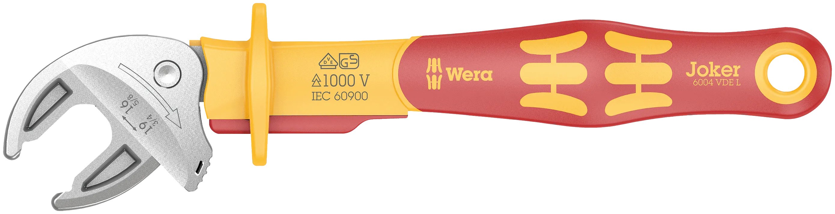 6004 Joker VDE L VDE-insulated self-setting spanner, 16-19 x 5/8-3/4" x 226 mm - 05020153001