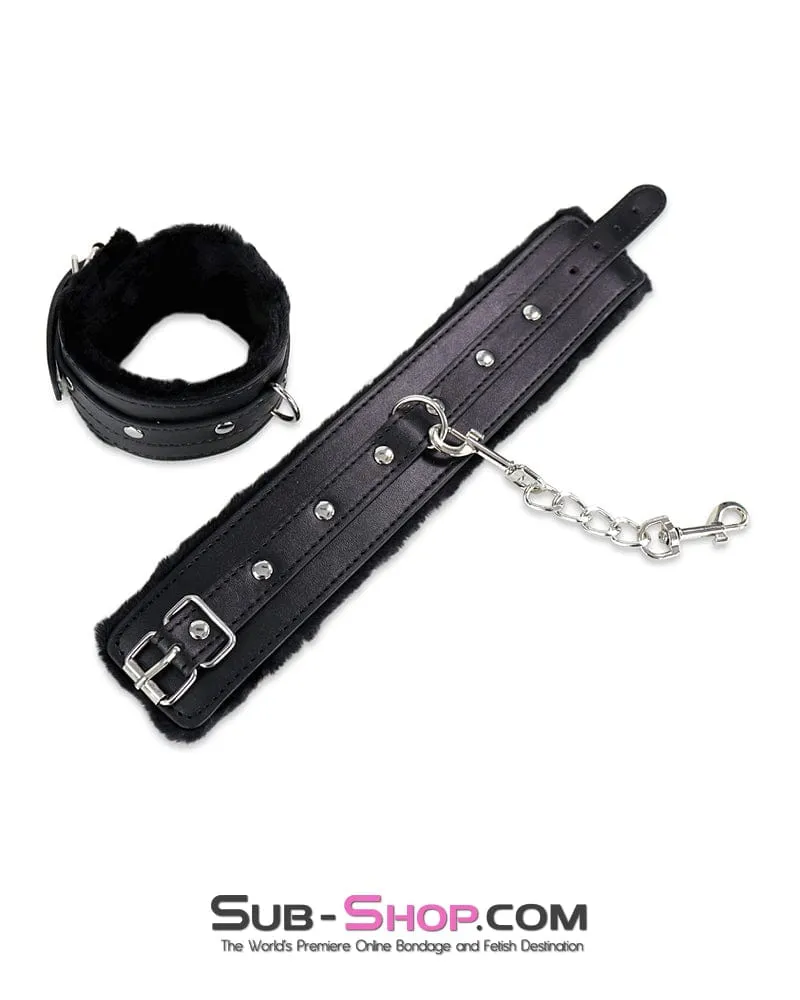 7867DL      Fur Lined Ankle Cuffs with Connection Chain