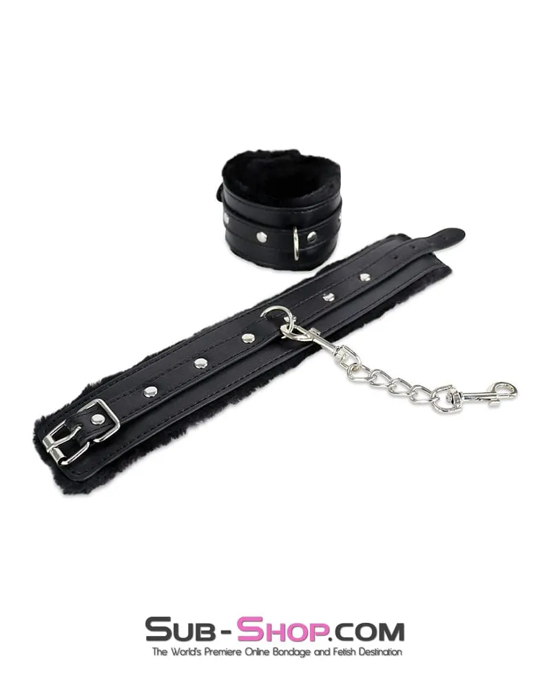 7867DL      Fur Lined Ankle Cuffs with Connection Chain