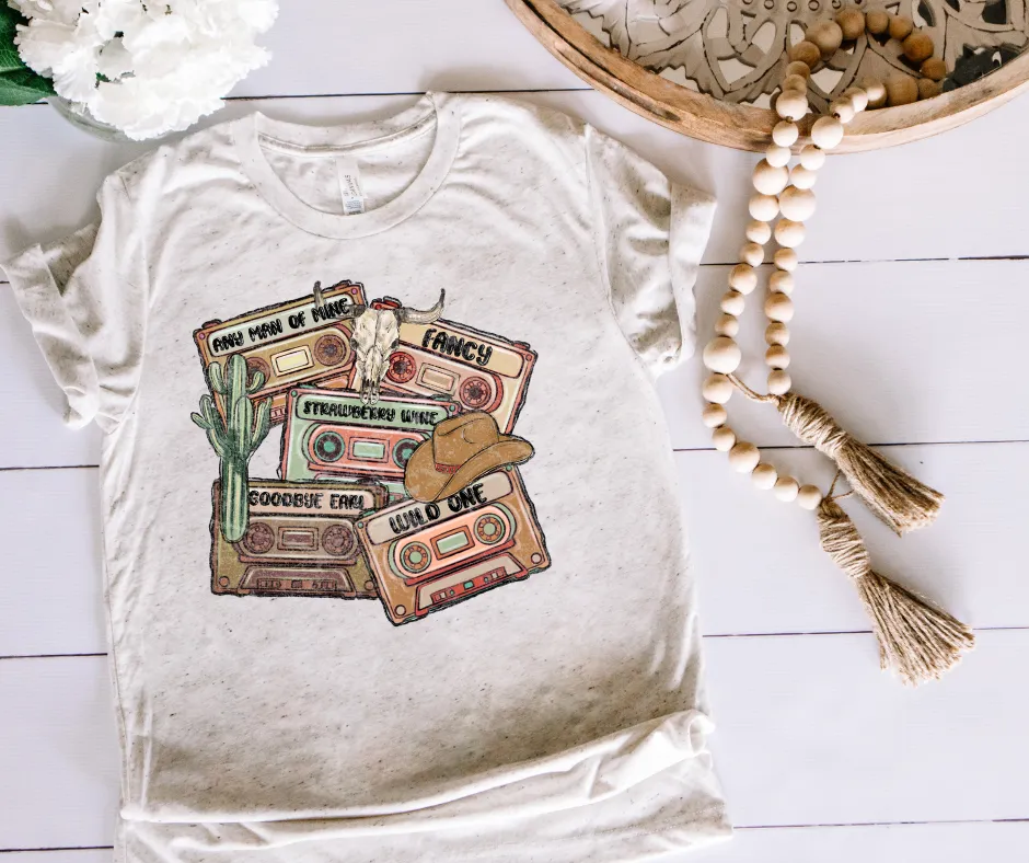 90s Country Cassettes Oatmeal Tee