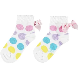 A Dee - Bow Polka Dot Ankle Socks