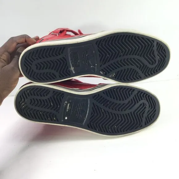Adidas Adi-Rise Sneakers Men Size 8 High Top Strap Red Lace-Up