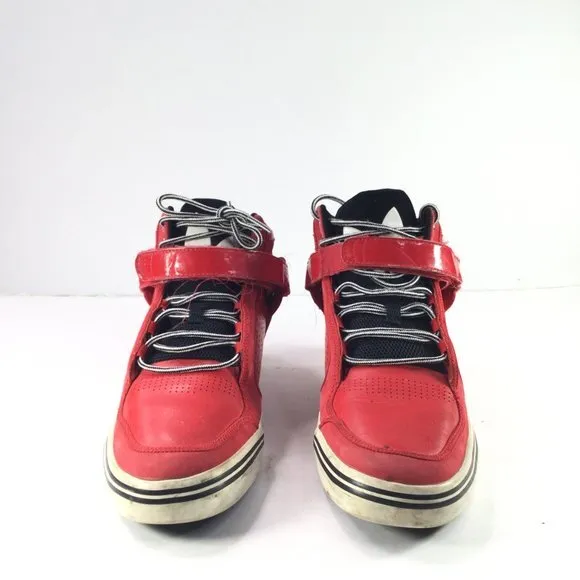 Adidas Adi-Rise Sneakers Men Size 8 High Top Strap Red Lace-Up
