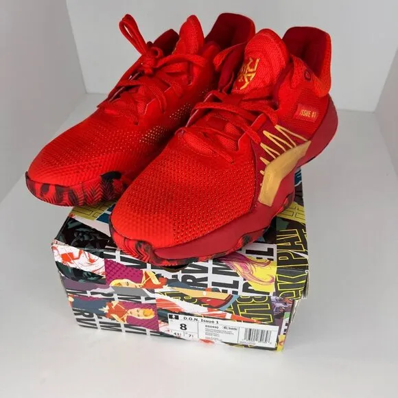 Adidas Mens EG0490 Red Marvel D.O.N Issue 1 Iron Spider Size 8 Basketball Shoes