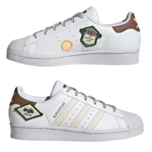 Adidas Superstar Adventure Camp Kids Sneakers White/Brown Ortholite Size 6