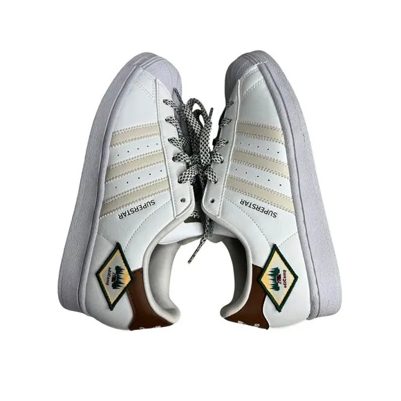 Adidas Superstar Adventure Camp Kids Sneakers White/Brown Ortholite Size 6