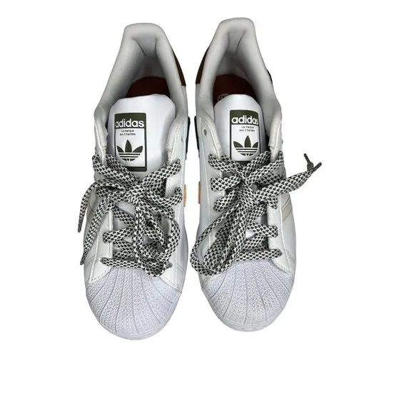 Adidas Superstar Adventure Camp Kids Sneakers White/Brown Ortholite Size 6
