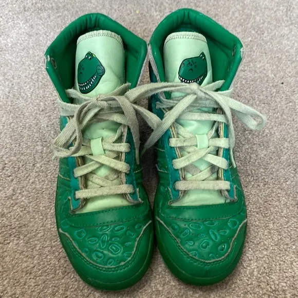 Adidas X Disney Pixar Toy Story Rex Green Dinosaur High Top Sneakers Size 1
