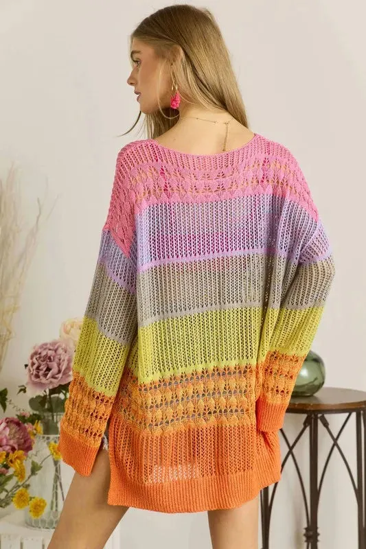 ADORA Colorblock Crochet Top