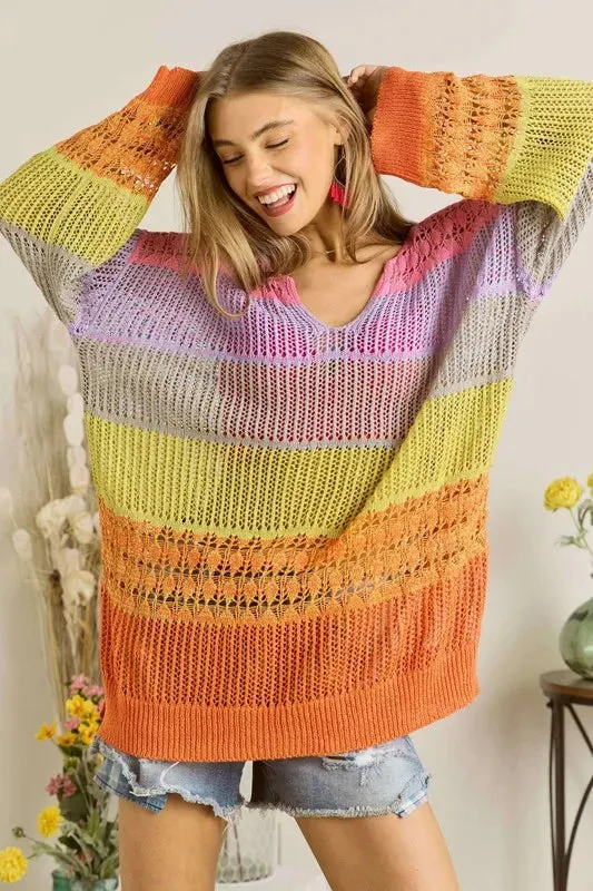 ADORA Colorblock Crochet Top