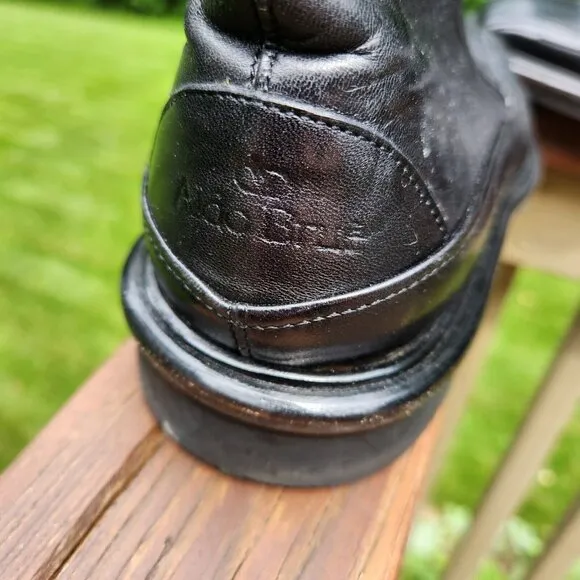 Aldo Brue Mens Leather Ankle Boots Side Zippers Size US 7.5 Square Toe Italy
