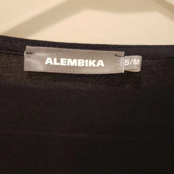 ALEMBIKA Womens Oversized Black White Colorblock Top Pockets Size S/M Lagenlook
