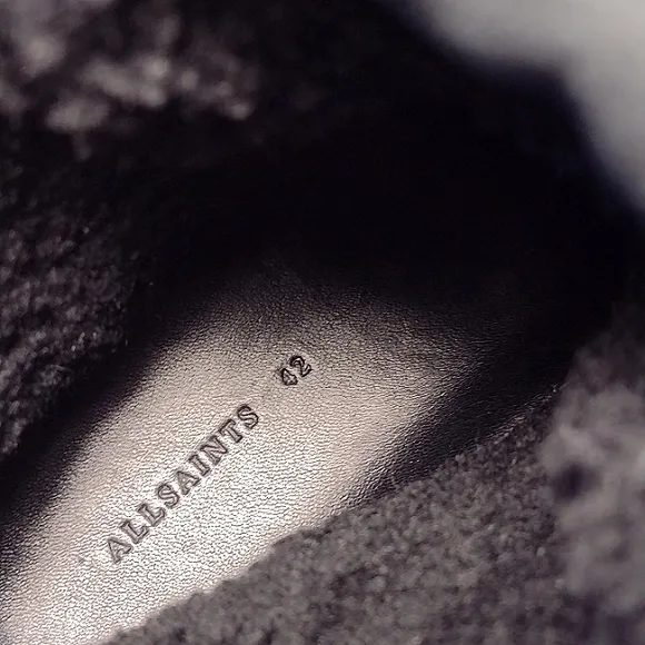 All Saints Zip Up Suede Shearling Sneakers