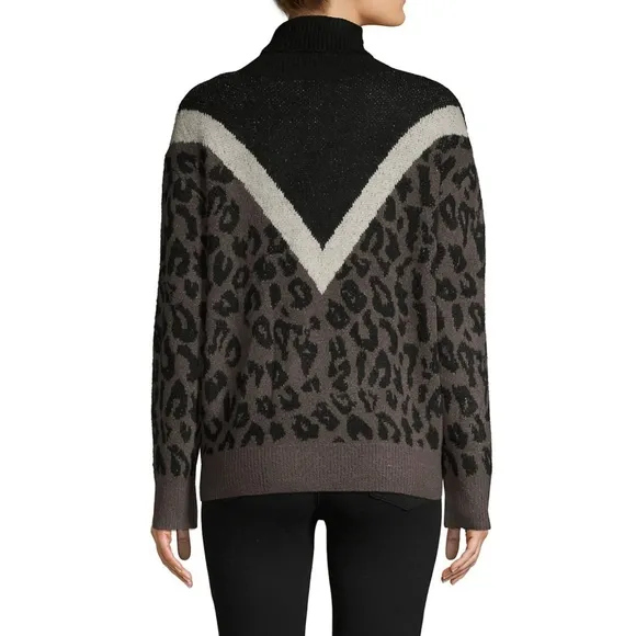 Allison New York Leopard Print Turtleneck Sweater