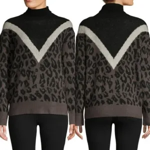 Allison New York Leopard Print Turtleneck Sweater