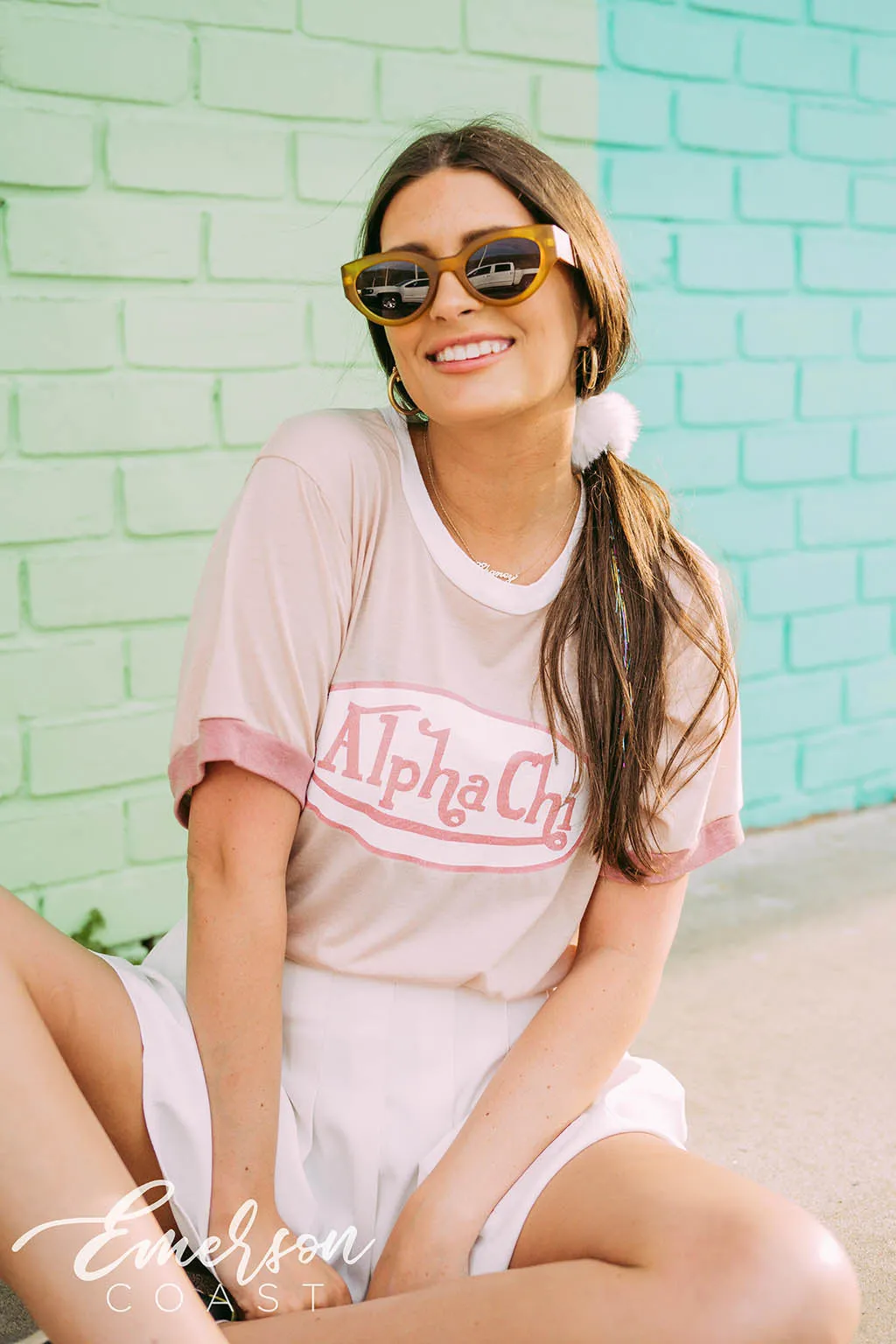 Alpha Chi Von Dutch Colorblock Ringer Tee