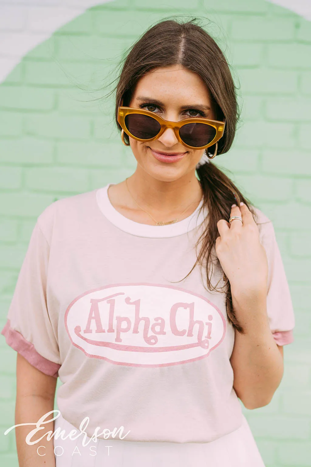 Alpha Chi Von Dutch Colorblock Ringer Tee