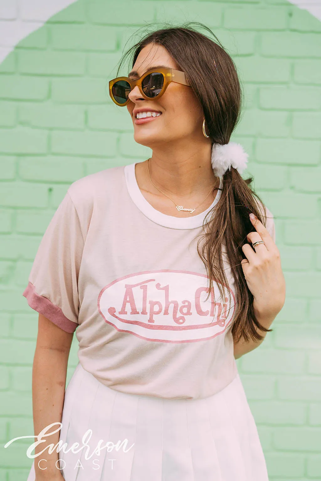 Alpha Chi Von Dutch Colorblock Ringer Tee
