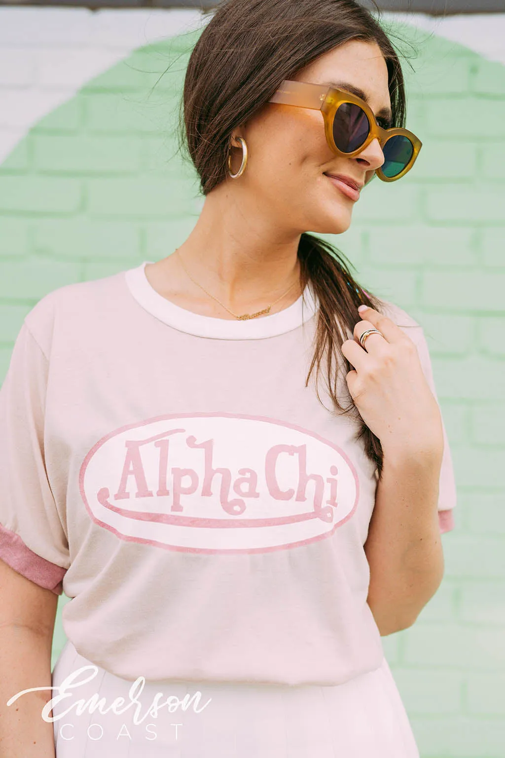 Alpha Chi Von Dutch Colorblock Ringer Tee