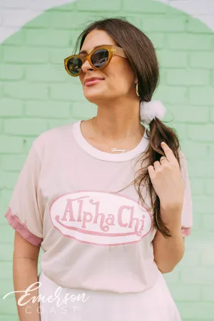 Alpha Chi Von Dutch Colorblock Ringer Tee