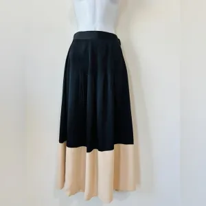 &amp; Other Stories Contrasting Pleated Satin A-line Midi Skirt NWOT US Size 2