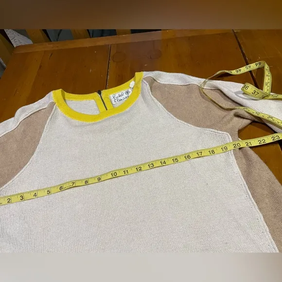 ANTHROPOLOGIE Field &amp; Flower Beige Colorblock Sweater