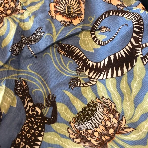 Anthropologie Victoria Garcia Blue Lizard Floral Light Flannel Pajama Pants XXS