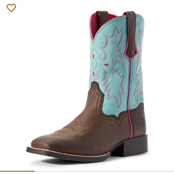 Ariat Kids Tombstone Boots in Bay Brown and Bell Blue