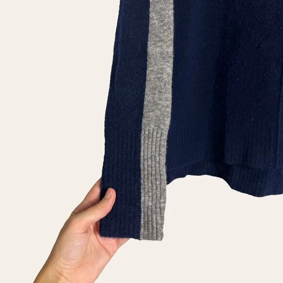 Athleta Blue Gray Colorblock Wool Turtleneck Sweater Size S