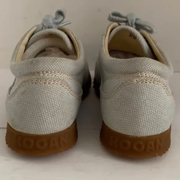 Authentic Hogan designer canvas dress shoes Sz 10 little boys Euro 28